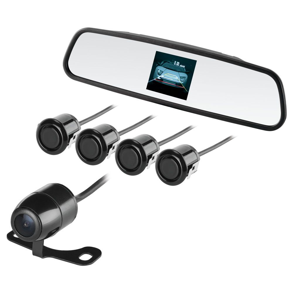 Retrovisor C/ Câmera 2x1 e Sensor Preto B...